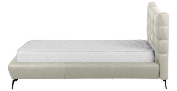 POLSTERBETT 180/200 cm,  in Creme, gepolstertes Kopfteil,  - Creme/Schwarz, Design, Leder/Metall (180/200cm) - Esposa