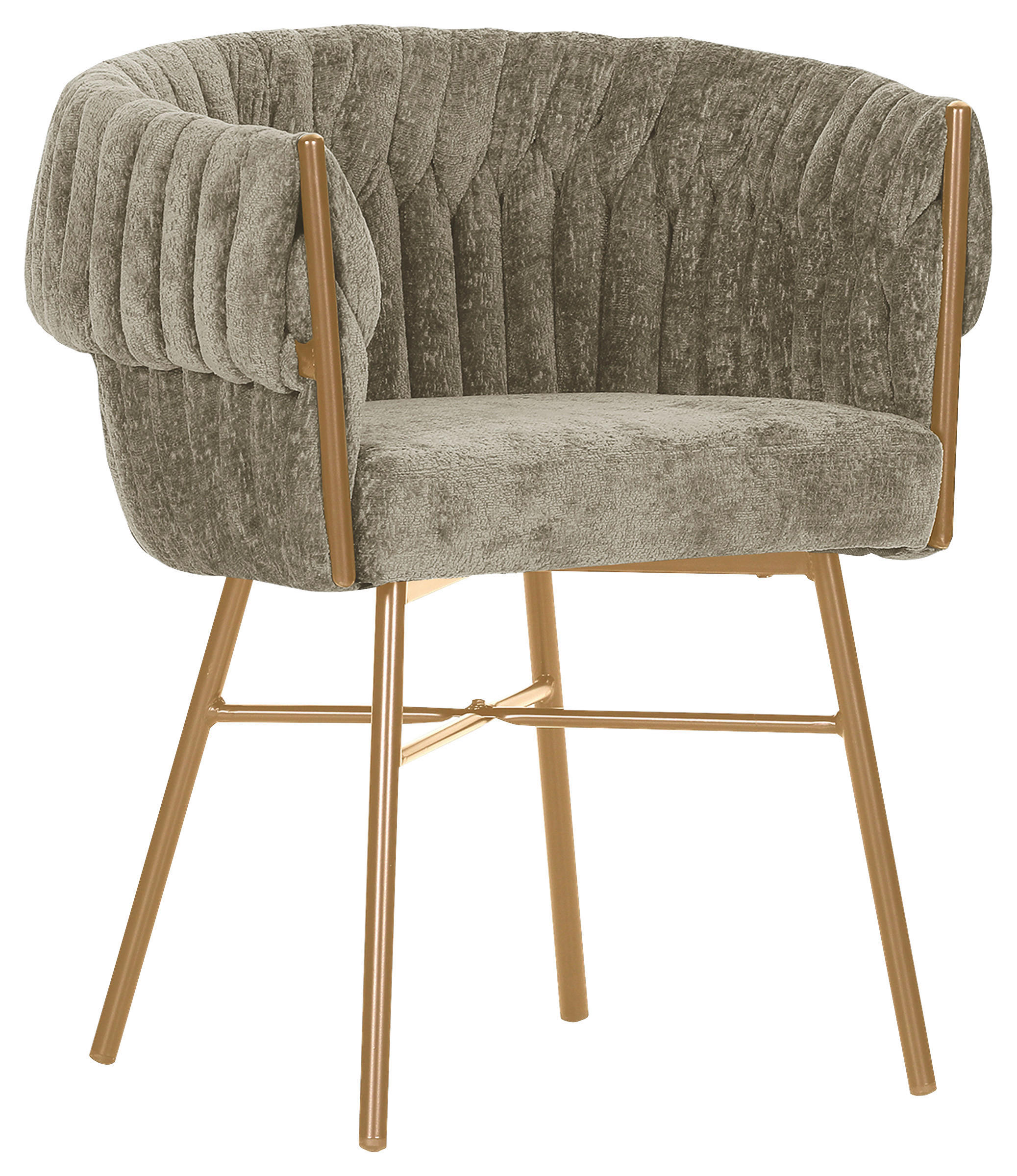 STOLIČKA S PODRÚČKAMI, ženilka, sivohnedá - sivohnedá/zlatá, Design, kov/textil (65/76/60cm) - Ambia Home
