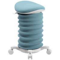 BÜROHOCKER Weiß, Blaugrau  - Blaugrau/Weiß, Design, Kunststoff/Textil (37,5/58-70/36cm) - Topstar