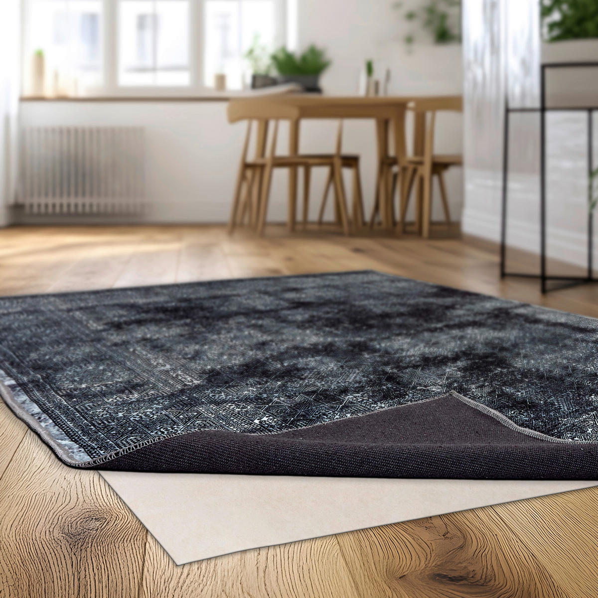 FLACHWEBETEPPICH 160/230 cm Piper Anthrazit, Schwarz rechteckig  - Anthrazit/Schwarz, Basics, Textil (160/230cm) - Astra