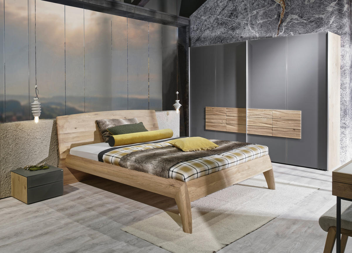 BETT 160/200 cm,  in Eichefarben,  - Eichefarben, Natur, Holz (160/200cm) - Voglauer