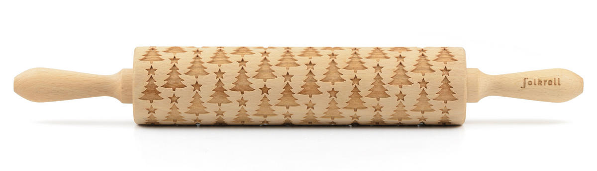 MOTIV-TEIGROLLE - Naturfarben, Basics, Holz (43/6/6cm) - Folkroll