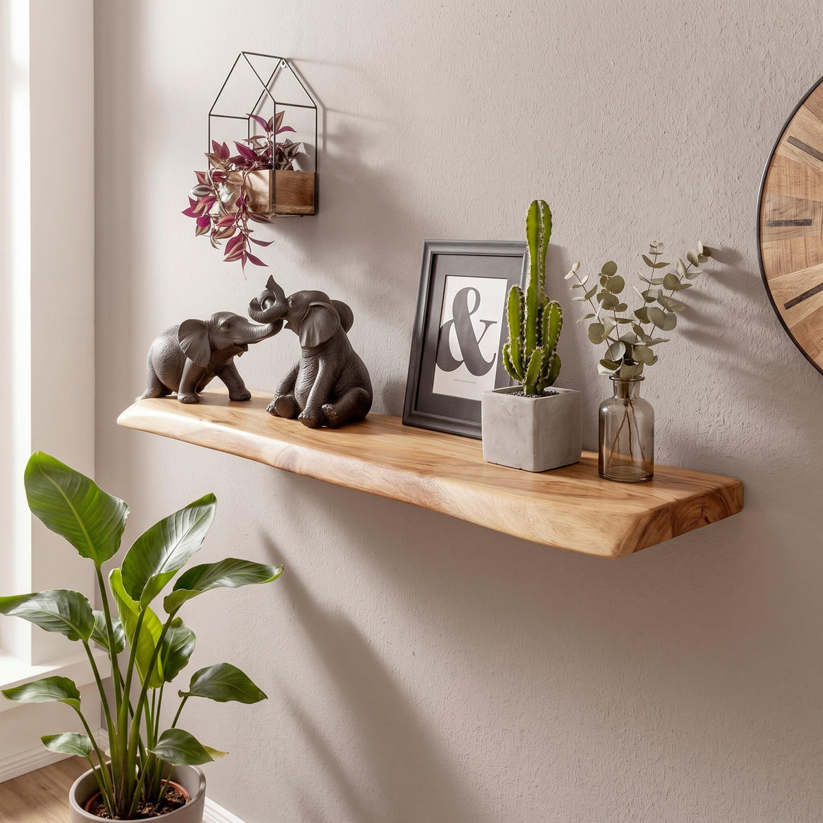 WANDREGAL 80/4/25 cm  - Akaziefarben, Modern, Holz (80/4/25cm) - MID.YOU