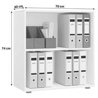 AKTENREGAL Eichefarben  - Eichefarben/Schwarz, Basics, Holzwerkstoff/Kunststoff (70/74/37cm) - MID.YOU