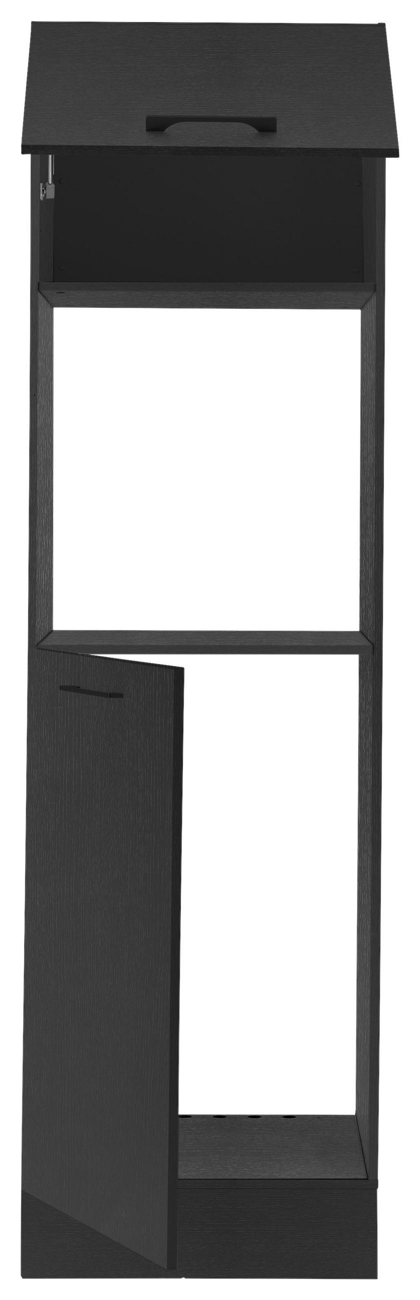 GERÄTEUMBAUSCHRANK 60/211/57 cm  in Schwarz  - Schwarz, Trend, Holzwerkstoff/Metall (60/211/57cm) - MID.YOU