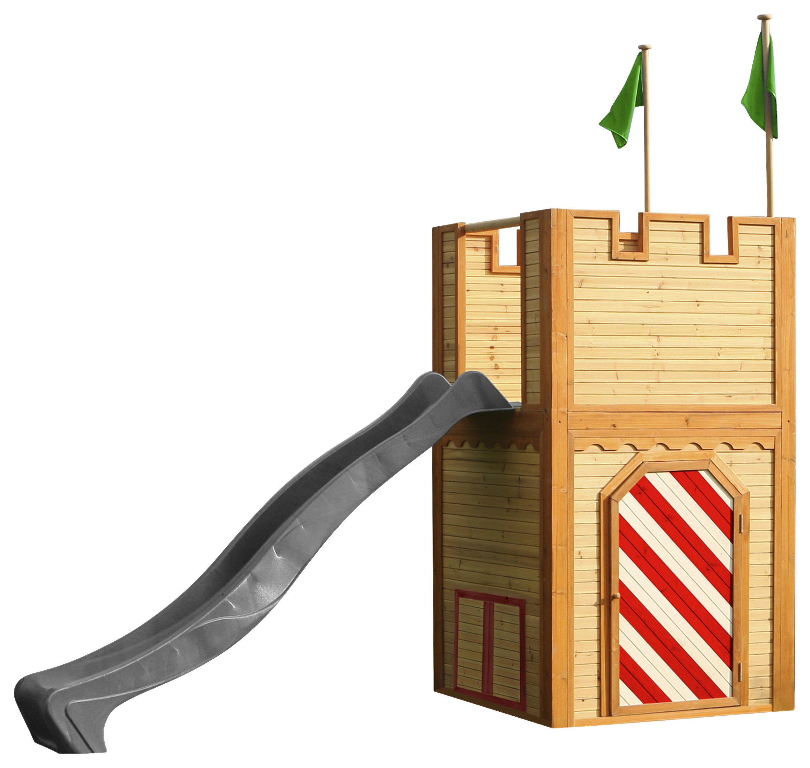 SPIELHAUS 319/195/110 cm  - Rot/Braun, Konventionell, Holz/Kunststoff (319/195/110cm)