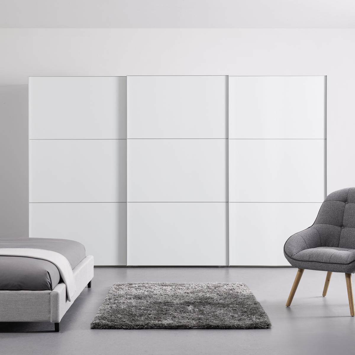 SCHWEBETÜRENSCHRANK in Weiss  - Weiss/Alufarben, Modern, Holzwerkstoff (336/222/68cm) - MID.YOU