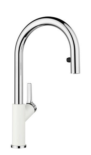 KÜCHENARMATUR 521368  - Chromfarben/Weiß, Basics, Stein/Metall (11,1/41/24cm) - Blanco