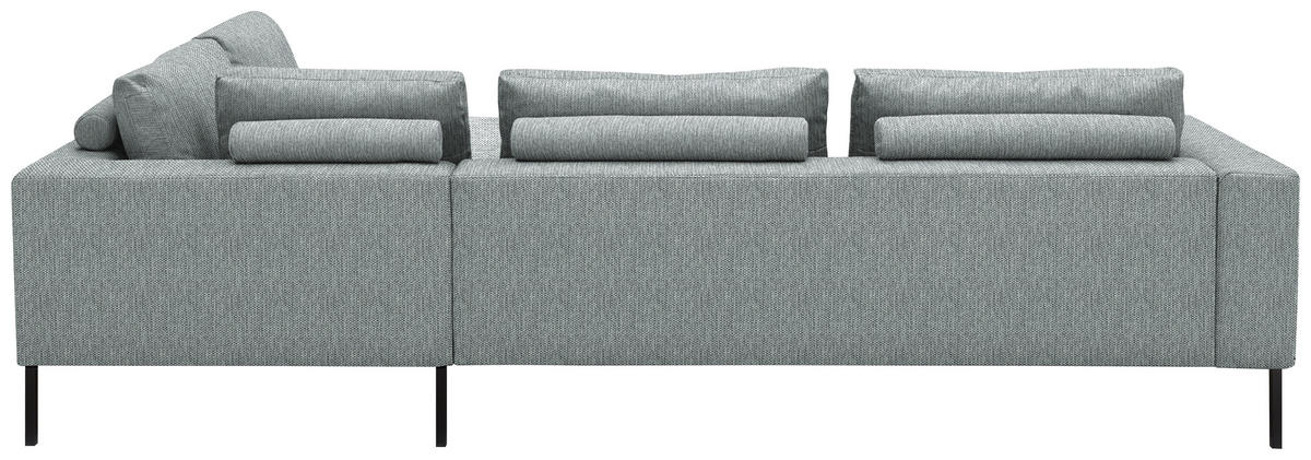 ECKSOFA  in Flachgewebe Grau  308/270 cm  - Schwarz/Grau, Design, Textil/Metall (308/270cm) - Pure Home Lifestyle