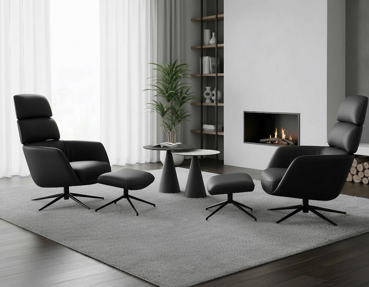 BEISTELLTISCH 48,5/48,5/55 cm Anthrazit, Schwarz rund  - Anthrazit/Schwarz, Design, Glas/Keramik (48,5/48,5/55cm) - Dieter Knoll