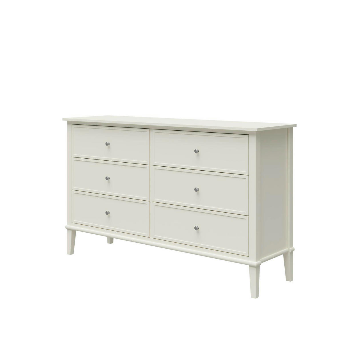 KOMMODE Franklin  in 141/85/41 cm  - Silberfarben/Weiß, Design, Holzwerkstoff/Metall (141/85/41cm) - MID.YOU