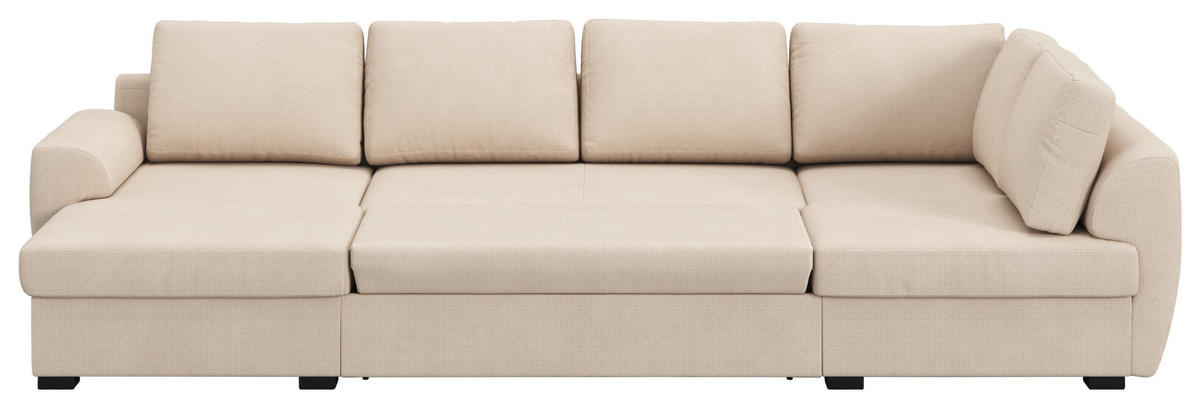 SJEDEĆA GARNITURA tekstil  prirodne boje   - boje nikla/prirodne boje, Trend, tekstil/plastika (154/327/86cm) - MID.YOU