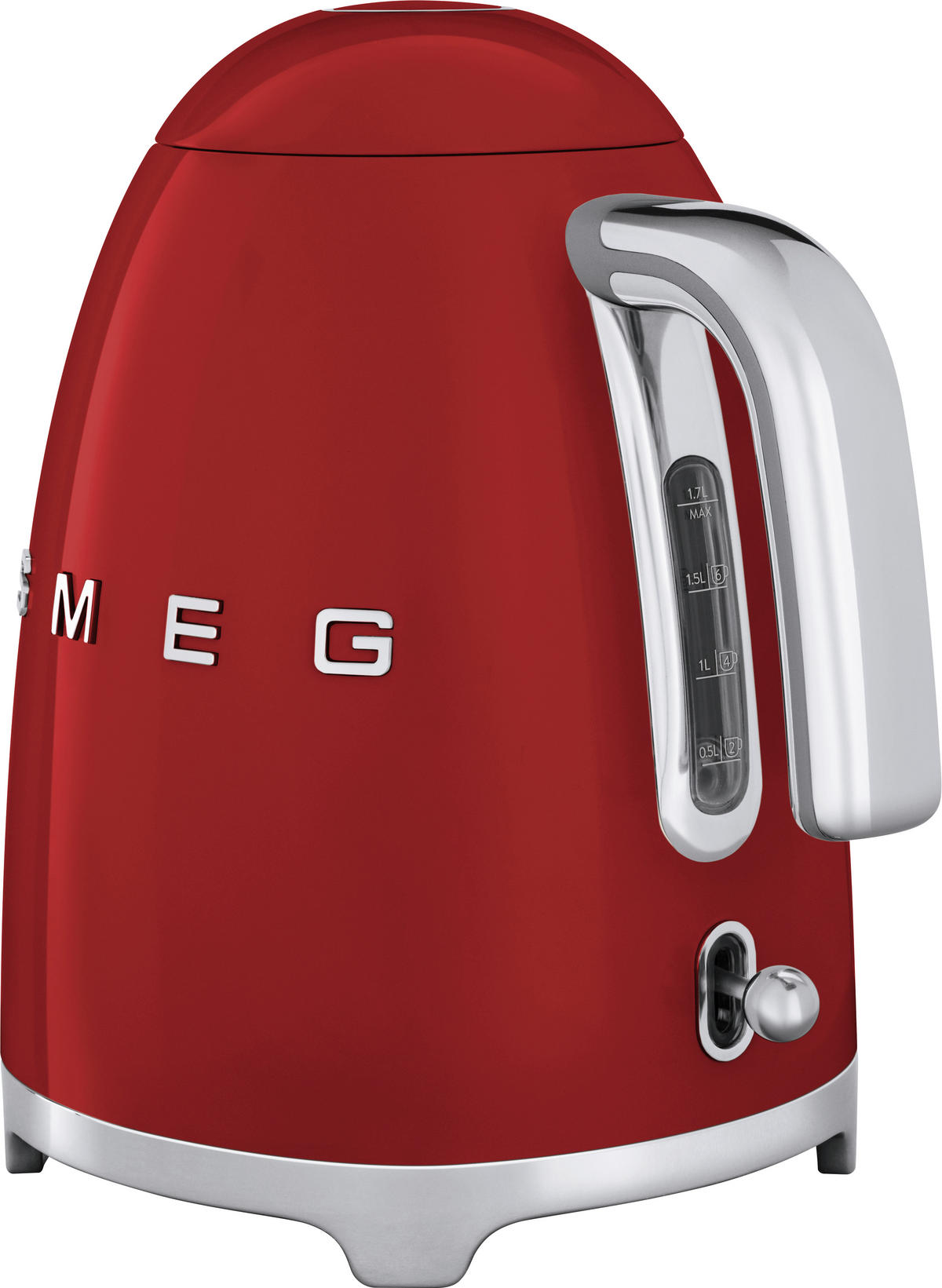 WASSERKOCHER 1,7 L  - Chromfarben/Rot, Basics, Kunststoff/Metall (22,3/24,8/17,1cm) - SMEG