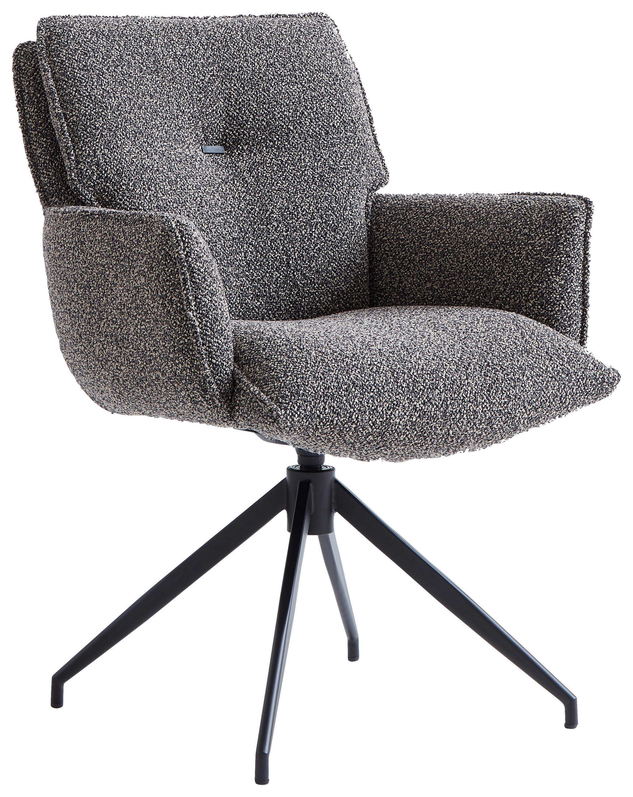 ARMLEHNSTUHL  in Eisen Webstoff  - Dunkelgrau/Schwarz, Design, Textil/Metall (66/89/69cm) - Novel