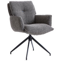 ARMLEHNSTUHL  in Eisen Webstoff  - Dunkelgrau/Schwarz, Design, Textil/Metall (66/89/69cm) - Novel