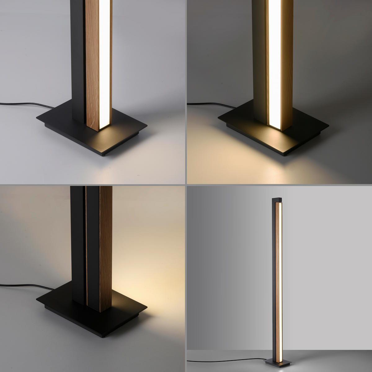 LED-STEHLEUCHTE - Eichefarben/Anthrazit, Design, Holz/Kunststoff (22/16/140cm) - Neuhaus PURE