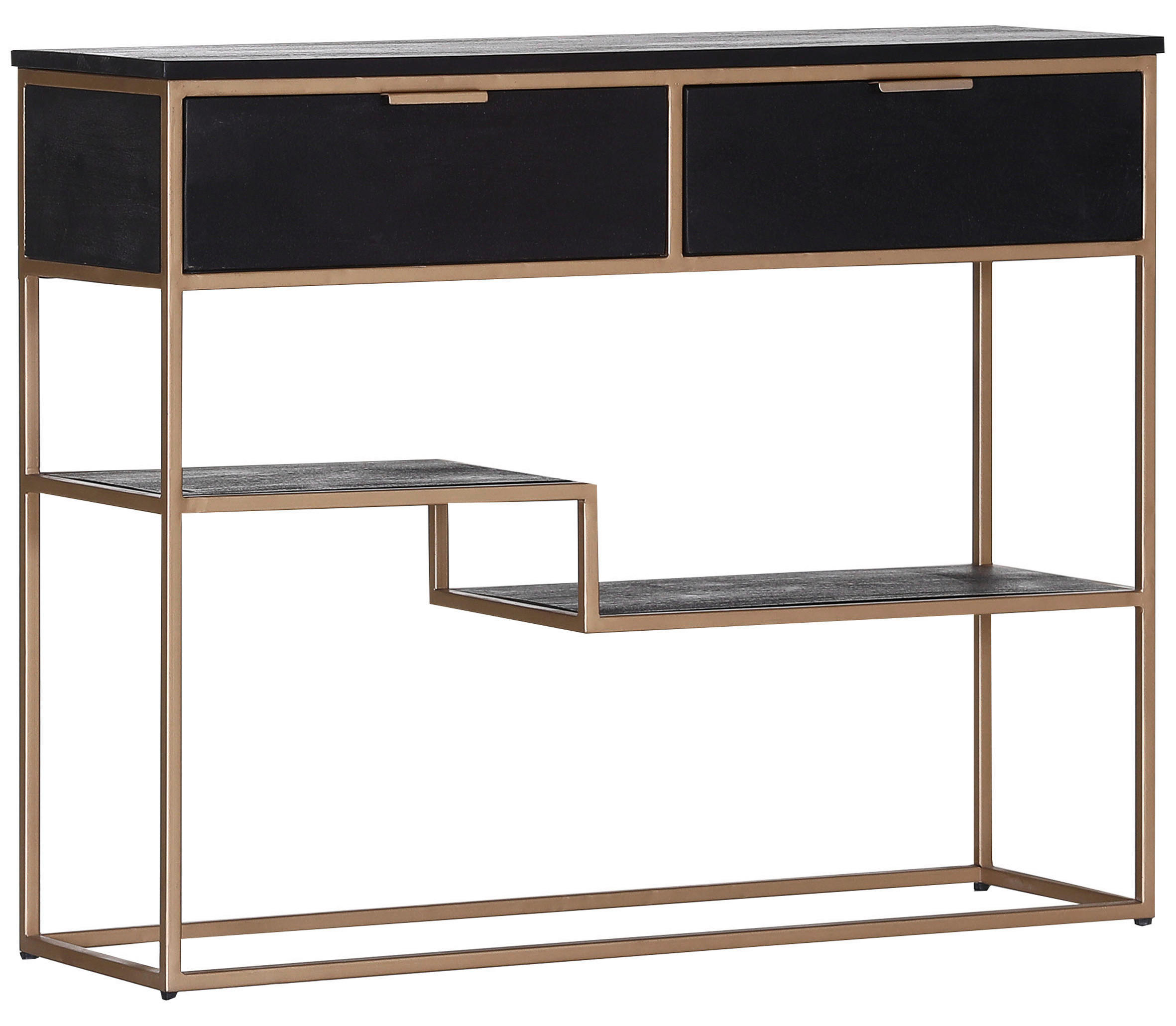 KONSOLENTISCH in Holz 100/33/80 cm - Goldfarben/Schwarz, Design, Holz/Metall (100/33/80cm) - Lomoco