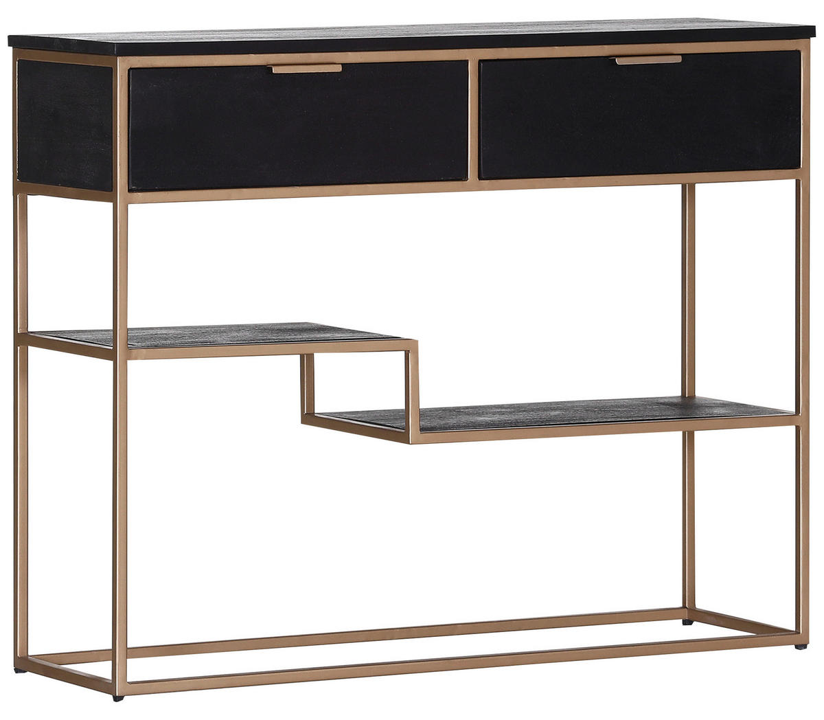 KONSOLENTISCH in Holz 100/33/80 cm   - Goldfarben/Schwarz, Design, Holz/Metall (100/33/80cm) - Lomoco
