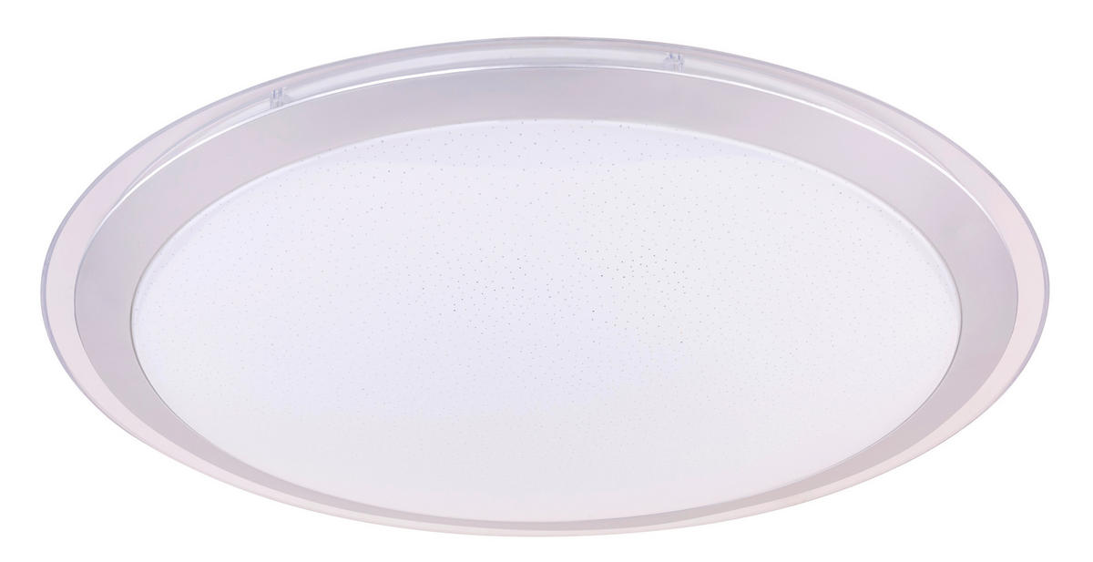 LED-DECKENLEUCHTE Carry 53/8,3 cm  - Klar/Silberfarben, Design, Kunststoff/Metall (53/8,3cm) - Globo