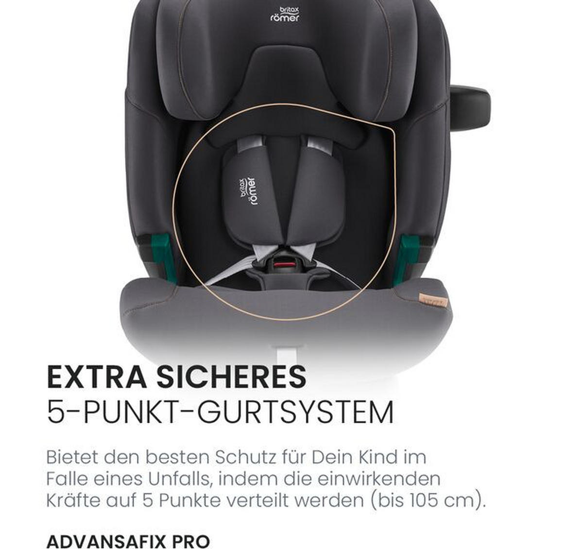 KINDERAUTOSITZ Advansafix Pro  - Greige/Hellgrau, Basics, Kunststoff/Textil (44/60/48cm) - Britax Römer