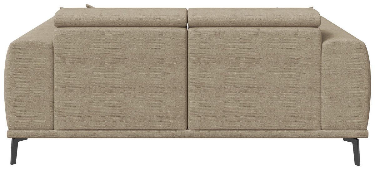 2-SITZER-SOFA Webstoff Beige  - Beige/Schwarz, KONVENTIONELL, Textil/Metall (200/80/110cm) - Carryhome