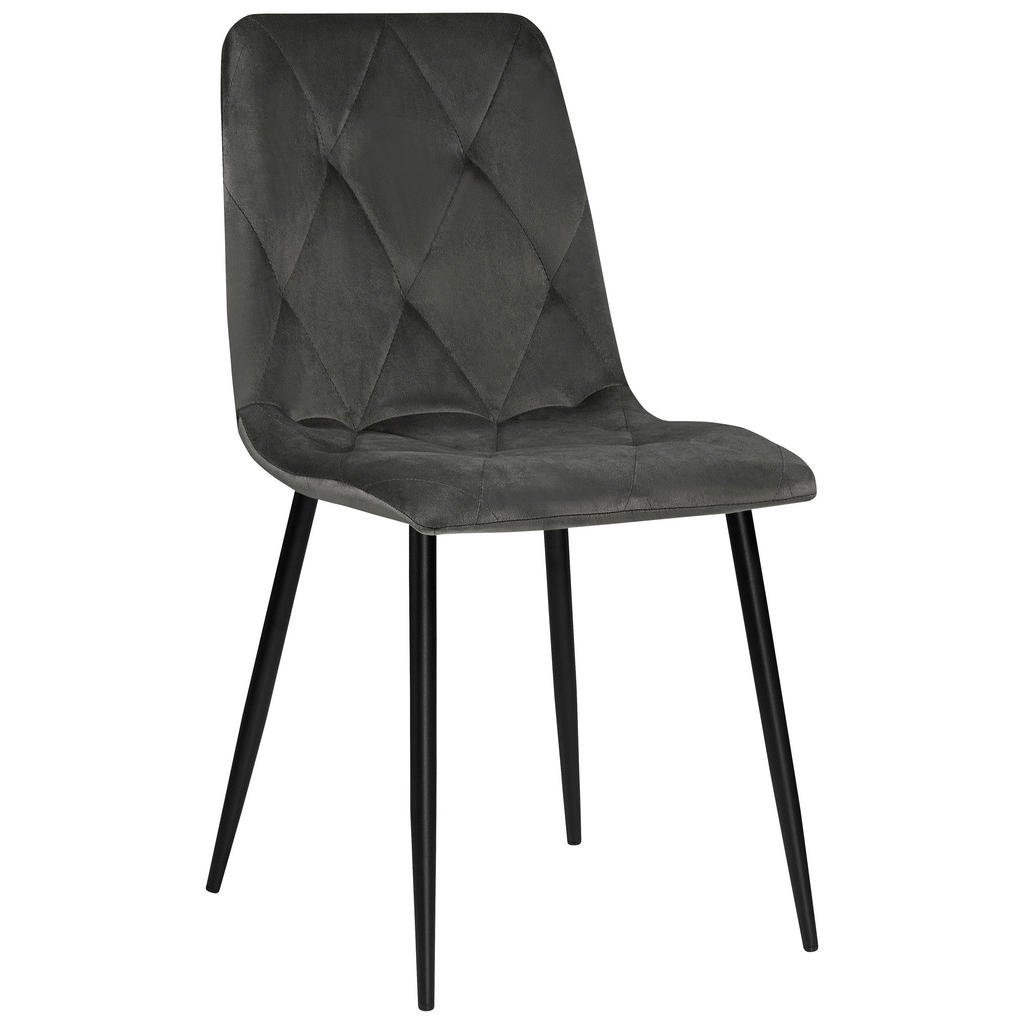 Thumbnail - Boxxx Stuhl-Set, Schwarz, Dunkelgrau, Metall, Textil, Rundrohr, 43x84x56 cm, Stoffauswahl, Esszimmer, Stühle, Esszimmers...