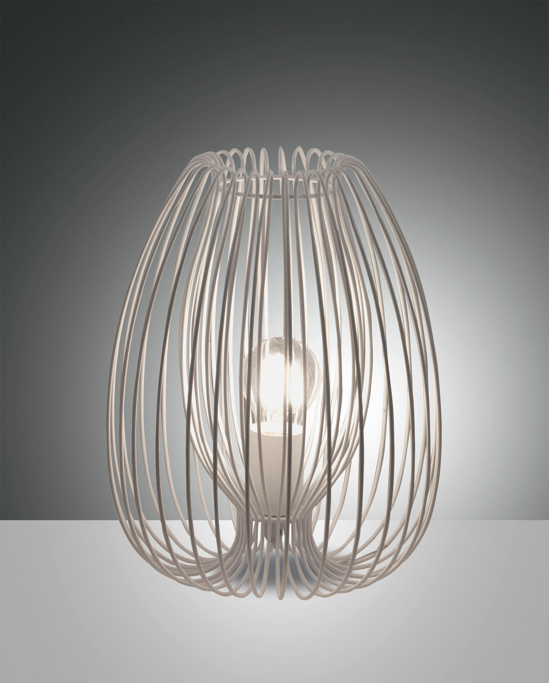 TISCHLEUCHTE 25/31 cm   - Weiß, Design, Metall (25/31cm) - Fabas Luce