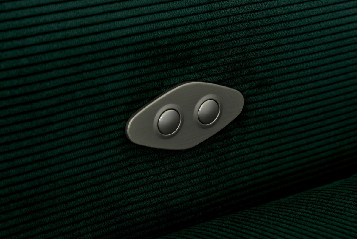 ECKSOFA in Feincord Waldgrün  - Waldgrün/Schwarz, Design, Textil/Metall (280/205cm) - MID.YOU