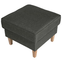HOCKER in Textil Anthrazit  - Anthrazit/Buchefarben, Modern, Textil (53/45/53cm) - Max Winzer