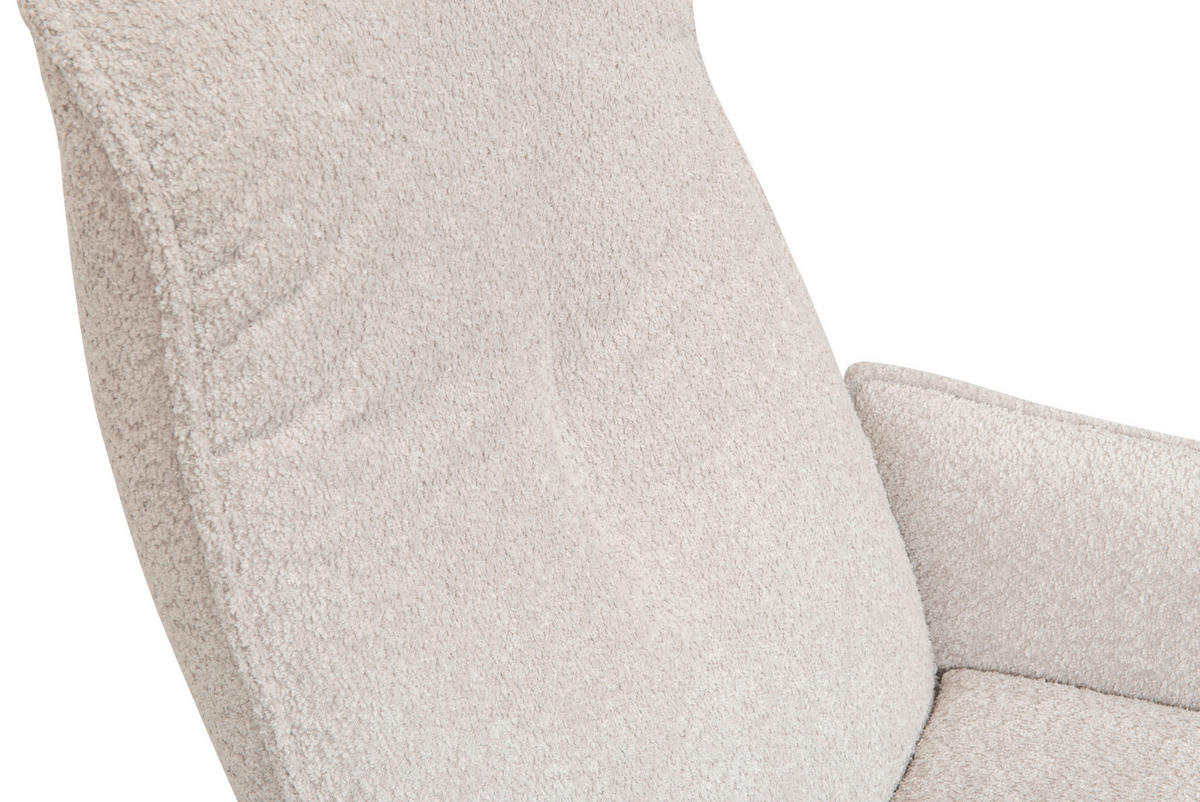 RELAXSESSEL Teddystoff Relaxfunktion    - Hellgrau/Schwarz, Design, Textil/Metall (76/103/86cm) - Welnova