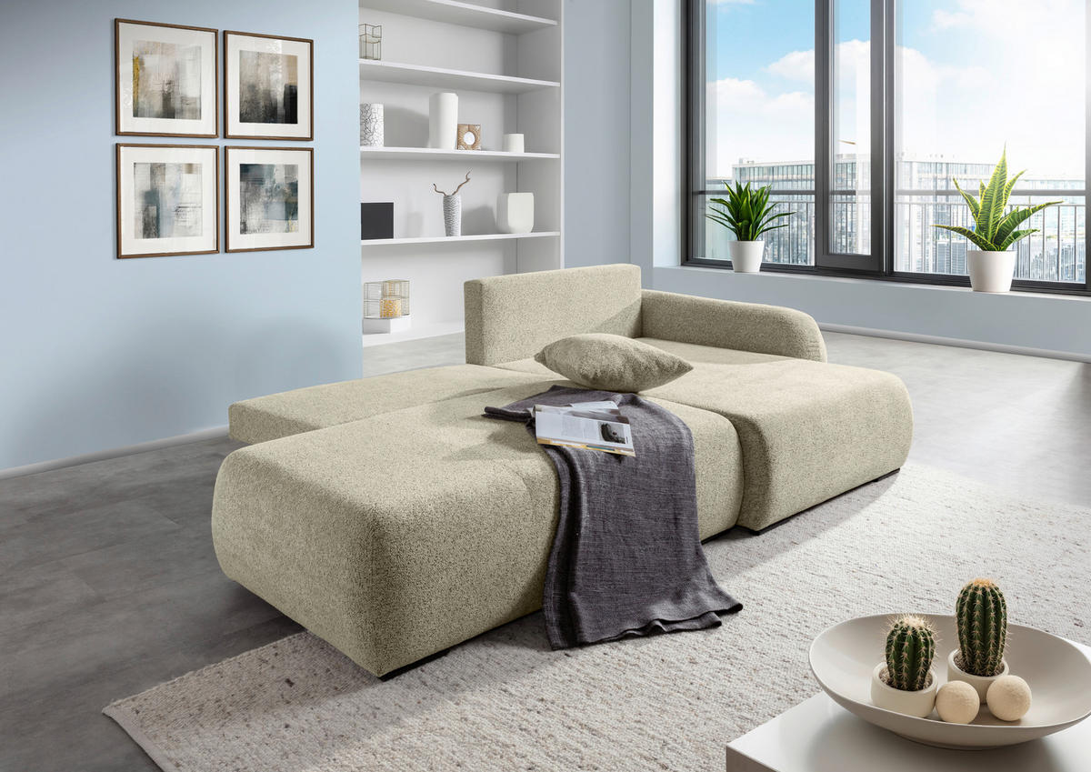 ECKSOFA Mintgrün Flachgewebe Zierkissen, Rückenkissen, Bettkasten, Schlaffunktion, Rücken echt, Liegefläche im Originalstoff  - Schwarz/Mintgrün, KONVENTIONELL, Kunststoff/Textil (260/145cm) - Carryhome