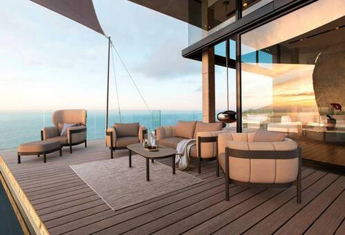 HOCKER beschichtet Taupe  - Taupe, Design, Textil/Metall (65/42/65cm) - Lomoco