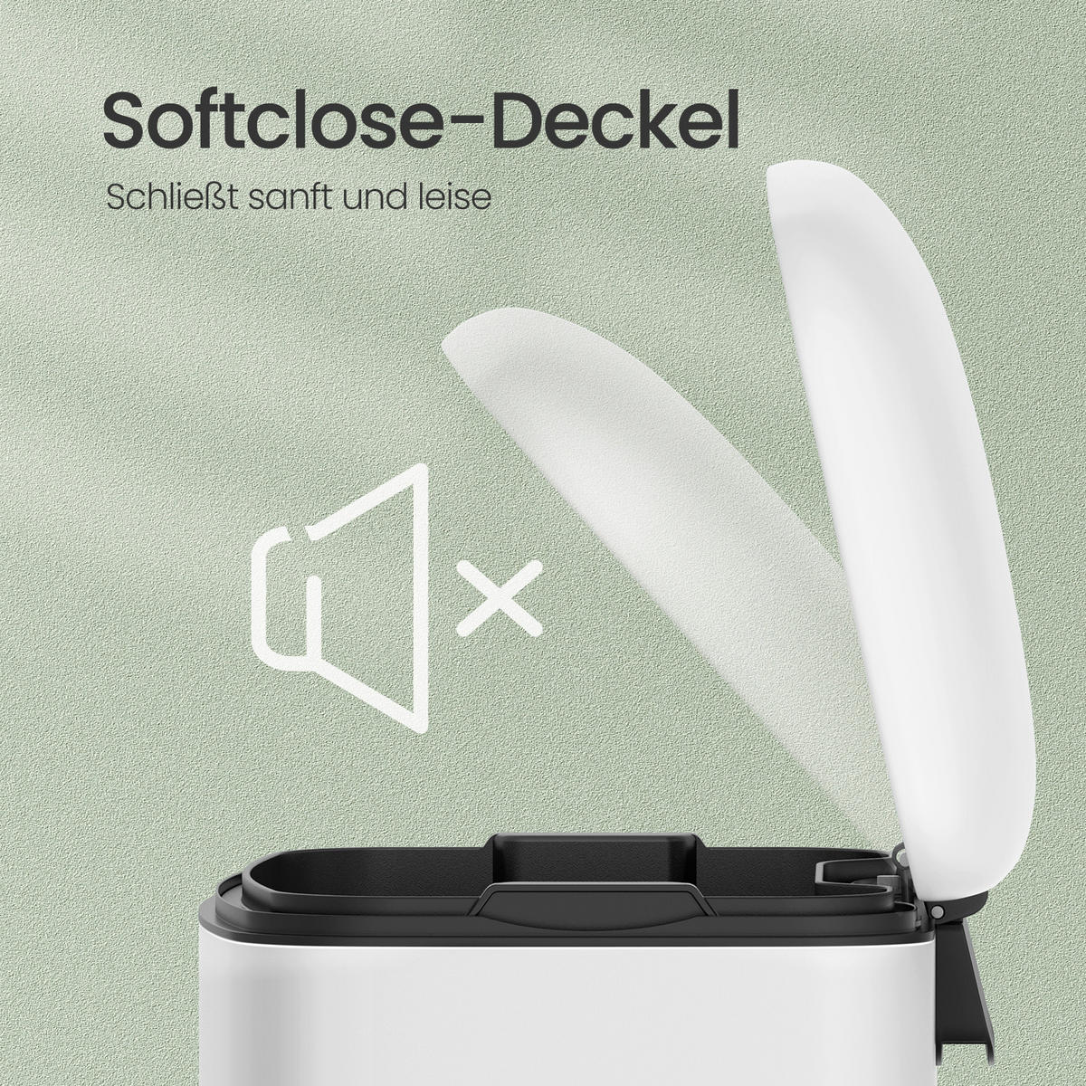 ABFALLSAMMLER 30 L  - Schwarz/Weiß, Basics, Kunststoff/Metall (34,5/62/32,5cm)