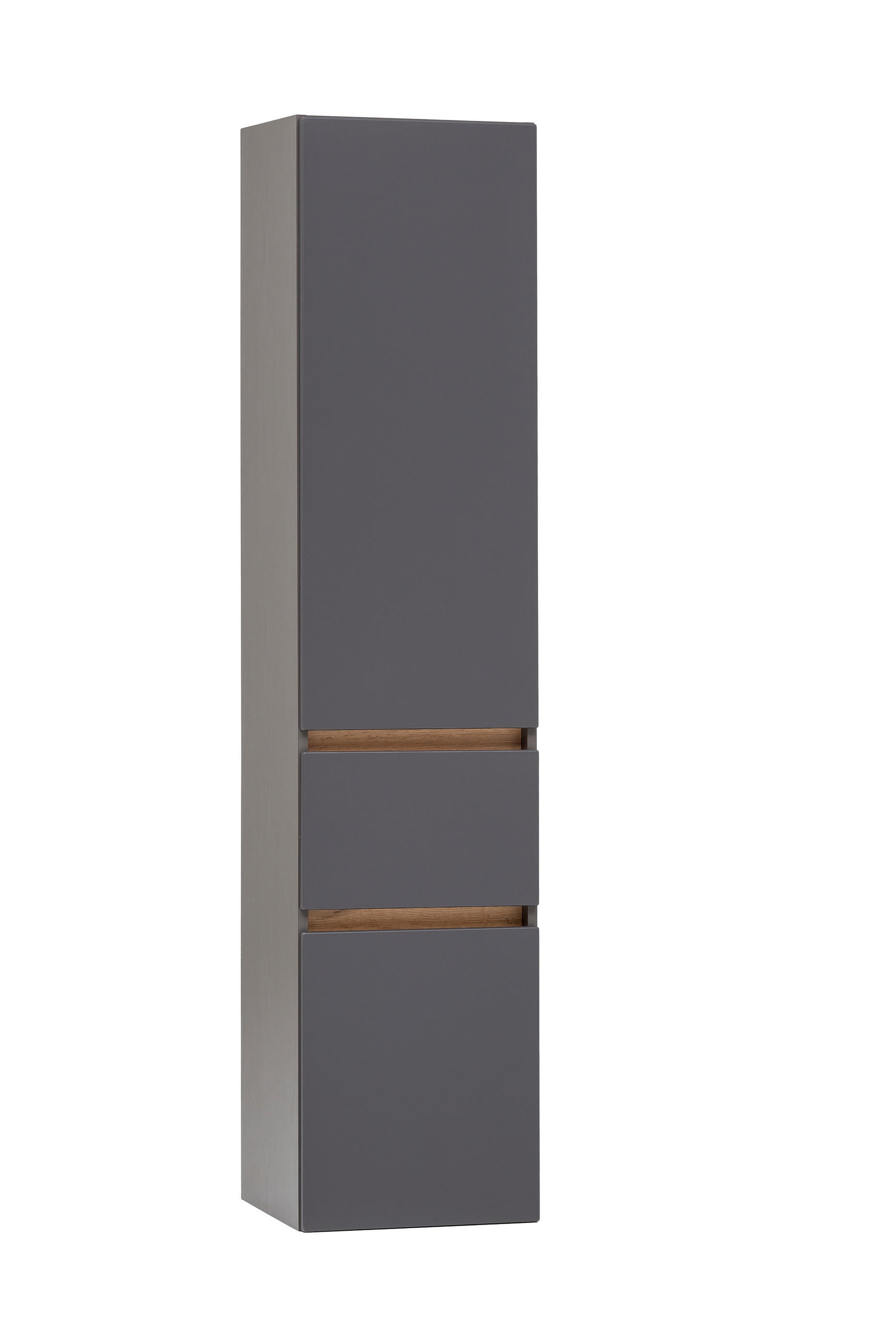 HOCHSCHRANK 40/180/35 cm  - Silberfarben/Graphitfarben, Natur, Holzwerkstoff (40/180/35cm) - Xora