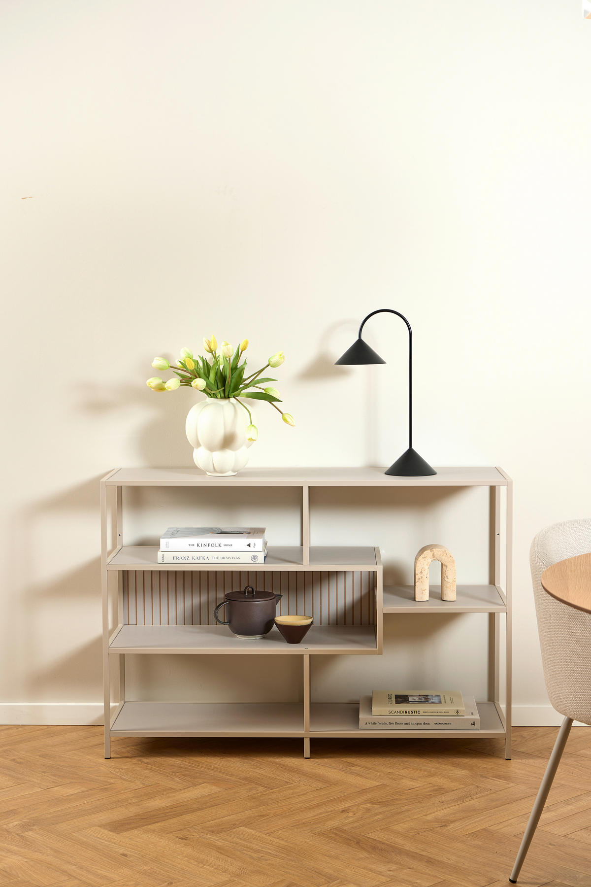 REGAL  114/78/35 cm Grau  - Schwarz/Grau, Modern, Holzwerkstoff/Kunststoff (114/78/35cm)