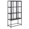 VITRINSKÅP i svart  - svart/transparent, Modern, metall/trämaterial (77/150/35cm) - Best Price