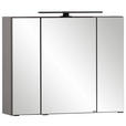 SPIEGELSCHRANK 80/64/20 cm - Schwarz/Graphitfarben, KONVENTIONELL, Glas/Holzwerkstoff (80/64/20cm) - Xora