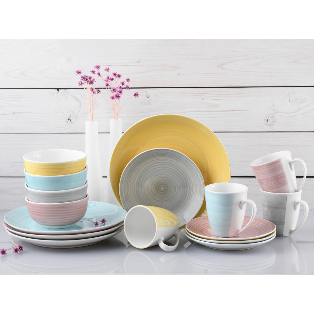 Thumbnail - Creatable Kombiservice, Mehrfarbig, Keramik, 16-teilig, 300 ml, 31.5x33x30 cm, Essen & Trinken, Geschirr, Geschirr-Sets,...