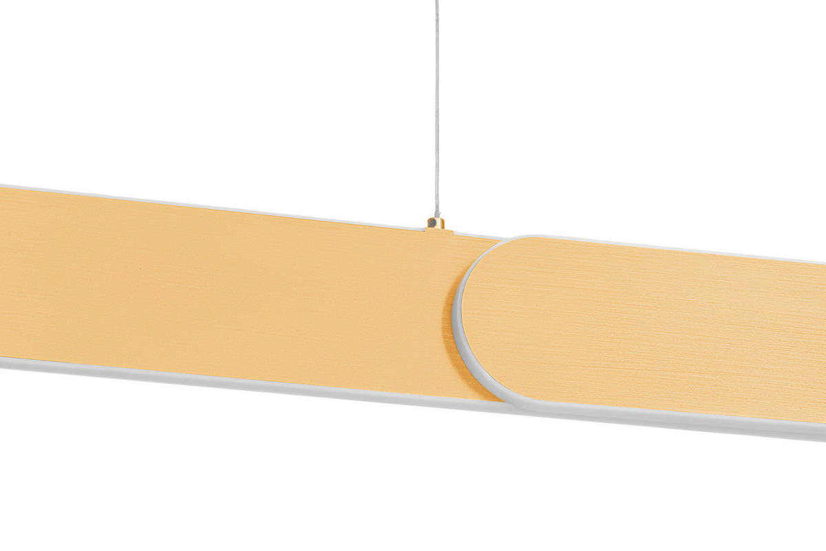 ZÁVESNÉ LED SVIETIDLO, 115/7,5/150 cm  - mosadzná, Design, kov (115/7,5/150cm) - Dieter Knoll