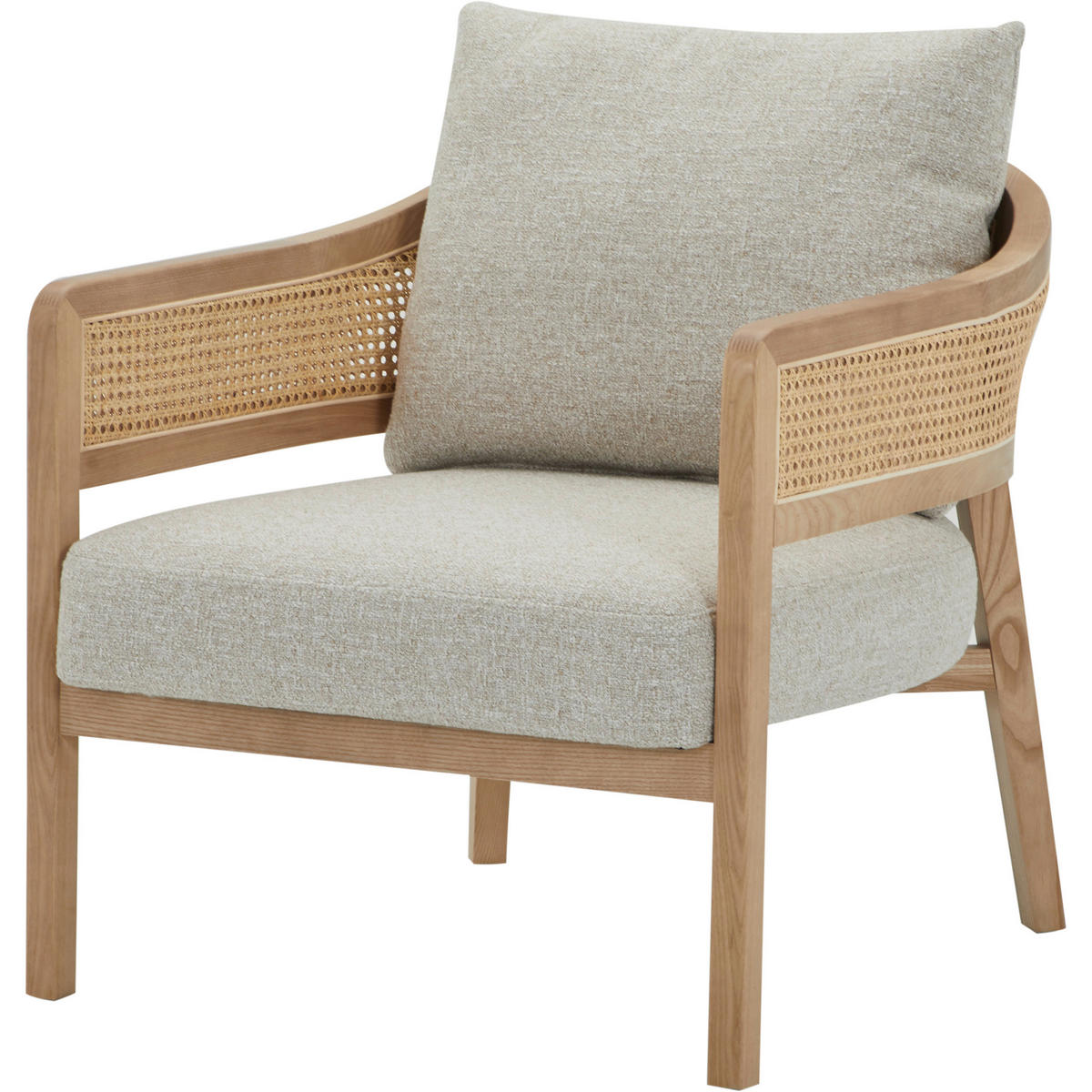 FOTEL - bézs/krémszínű, Lifestyle, textil/fa (71/73/80cm) - Livetastic