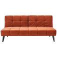 SCHLAFSOFA in Samt Dunkelorange  - Dunkelorange/Schwarz, Design, Holz/Textil (185/80/88cm) - Carryhome