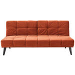 SCHLAFSOFA in Samt Dunkelorange  - Dunkelorange/Schwarz, Design, Holz/Textil (185/80/88cm) - Carryhome