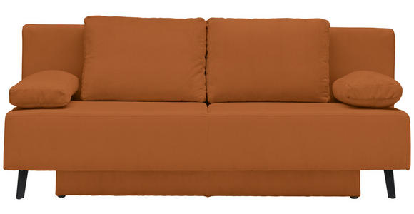 SCHLAFSOFA in Cord Orange  - Schwarz/Orange, MODERN, Textil/Metall (193/85/88cm) - Novel