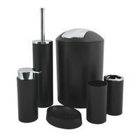 BAD-ACCESSOIRE-SET Kunststoff  - Schwarz, Basics, Kunststoff (19,7/19,7/29,8cm) - Spirella