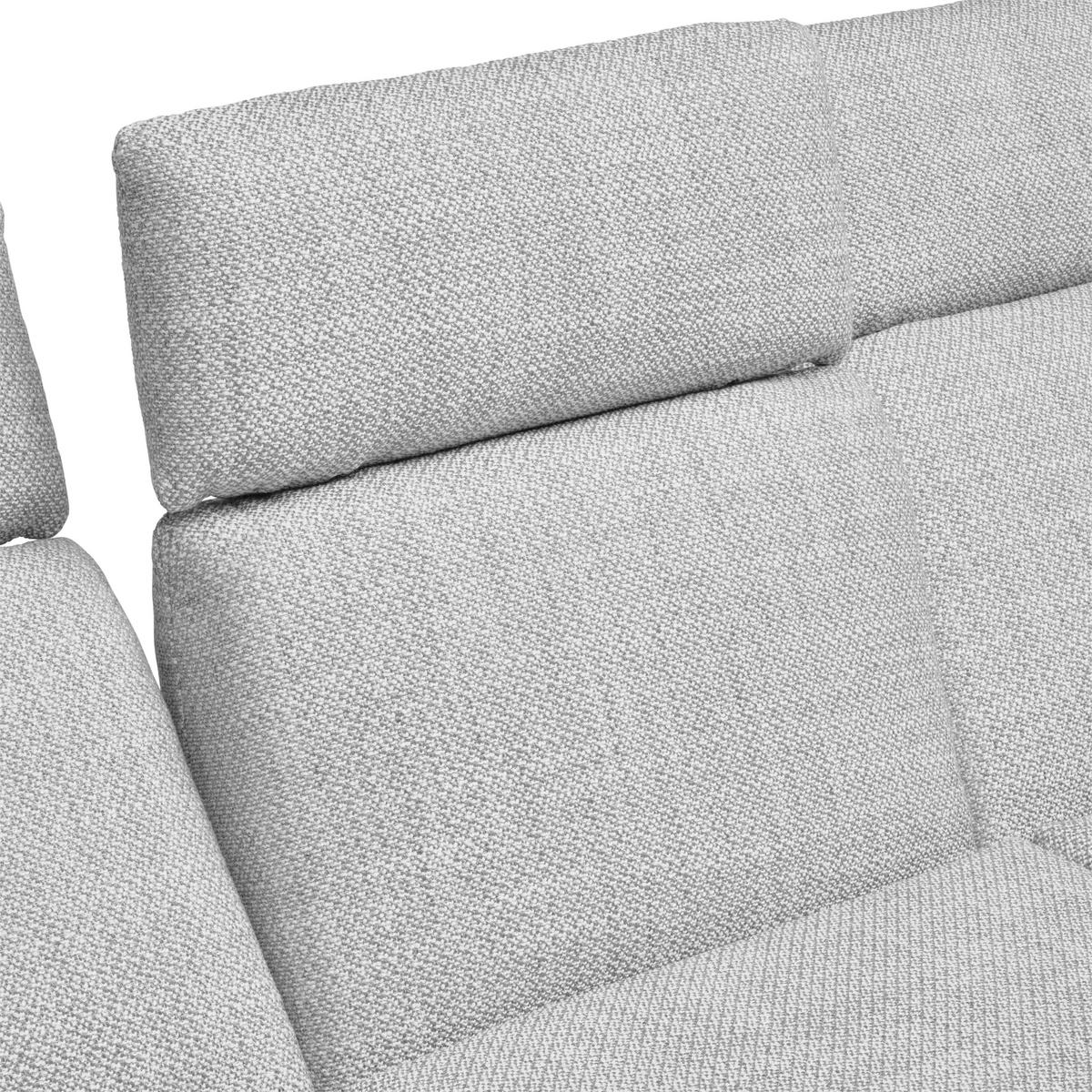 ECKSOFA in Flachgewebe Hellgrau  - Dunkelgrau/Hellgrau, Design, Textil/Metall (270/239cm) - Koinor