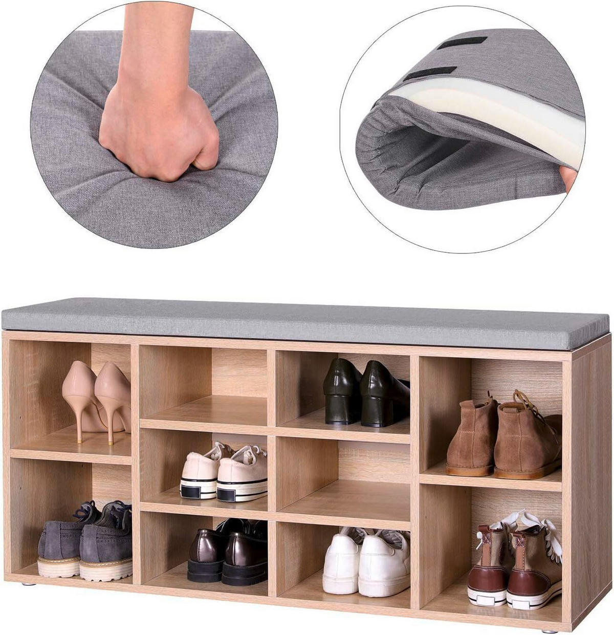 LAVICA DO PREDSIENE, 104/48/30 cm - sivá/farba duba, Trend, kompozitné drevo (104/48/30cm) - Boxxx