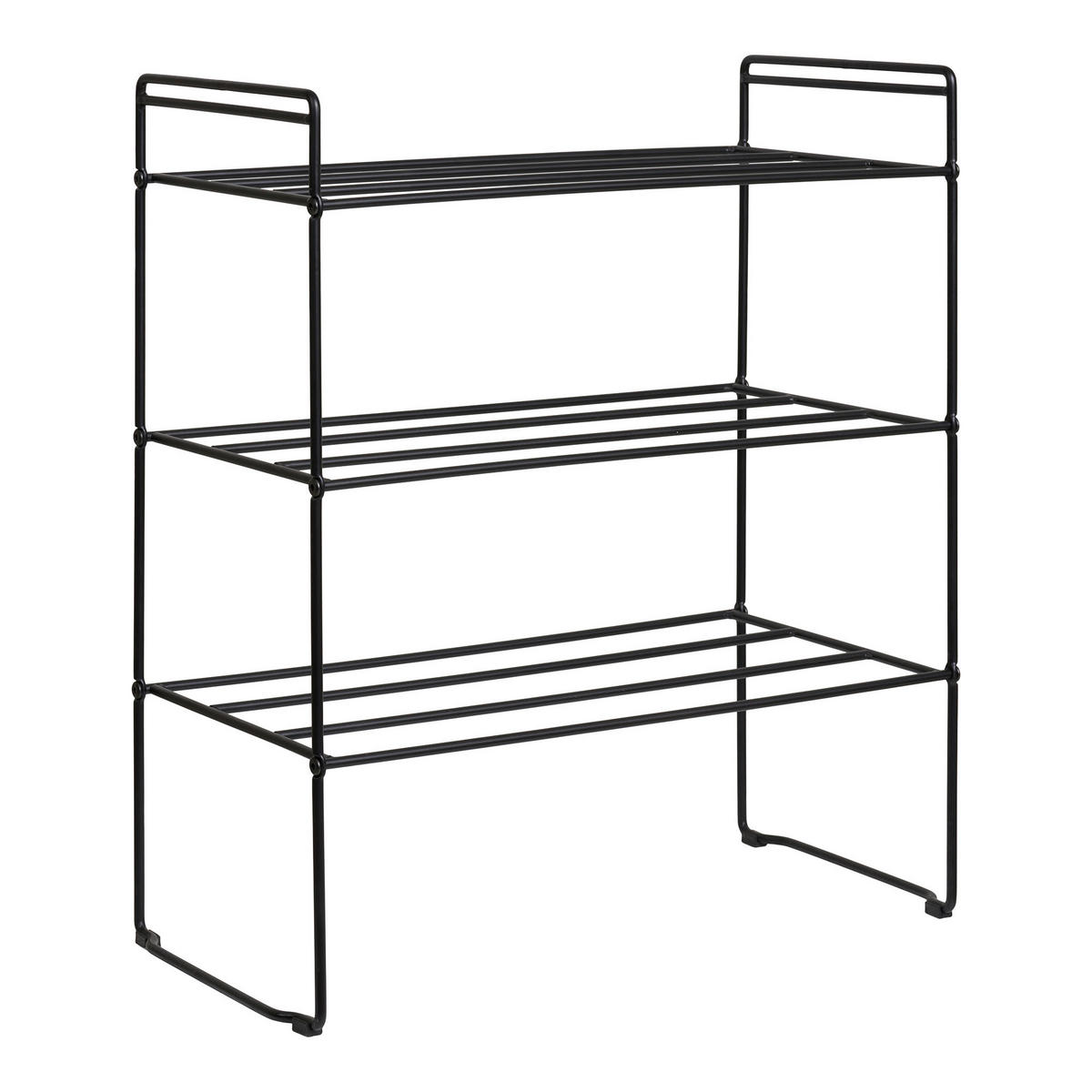 SCHUHREGAL Schwarz  - Schwarz, Design, Metall (49.5/60/25cm)
