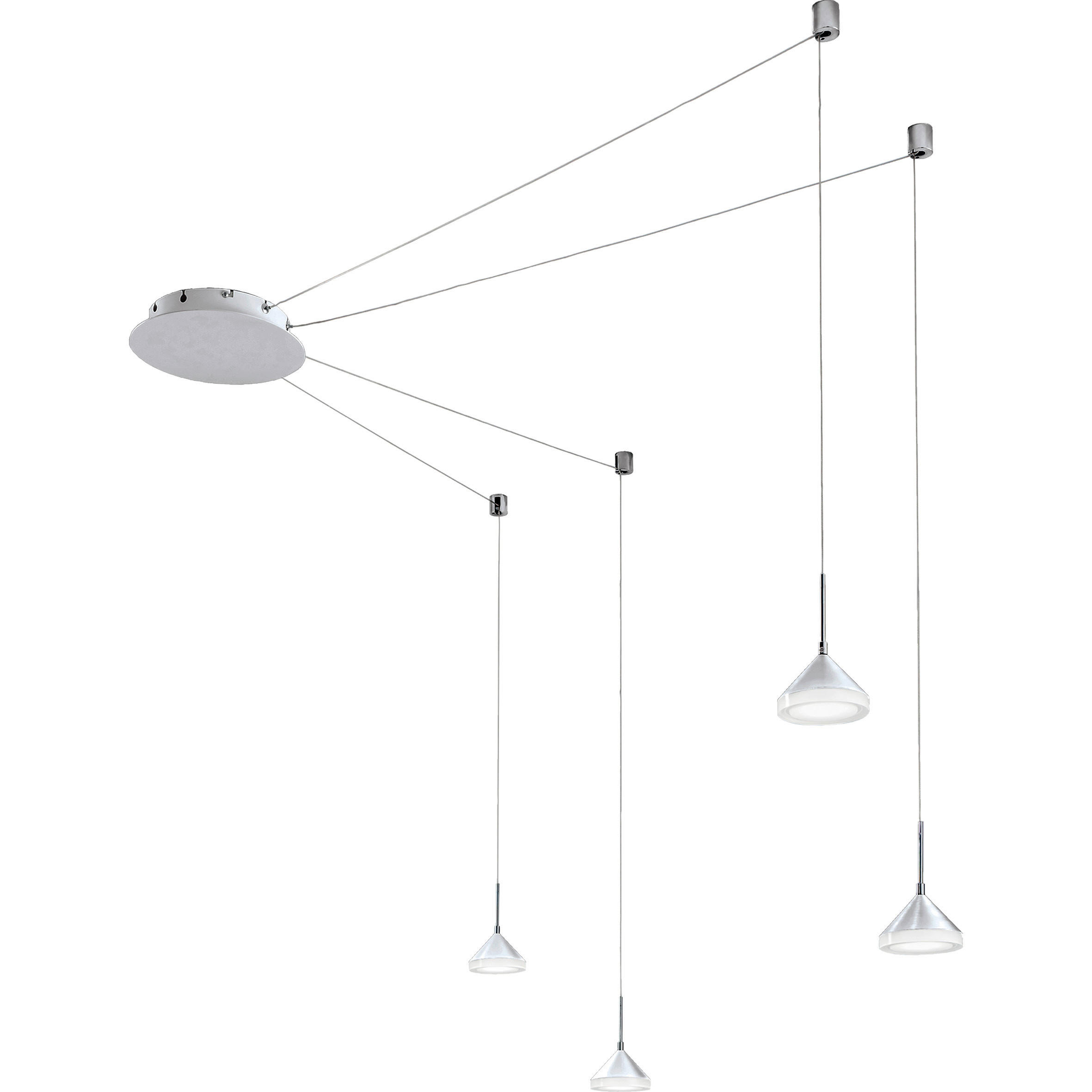 LED-PENDELLEUCHTE Isabella 650/350 cm   - Alufarben, Design, Metall (650/350cm) - Fabas Luce