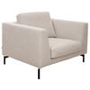 FÅTÖLJ i trä, textil beige  - beige/svart, Basics, metall/trä (115/84/100cm) - Pure Home Comfort