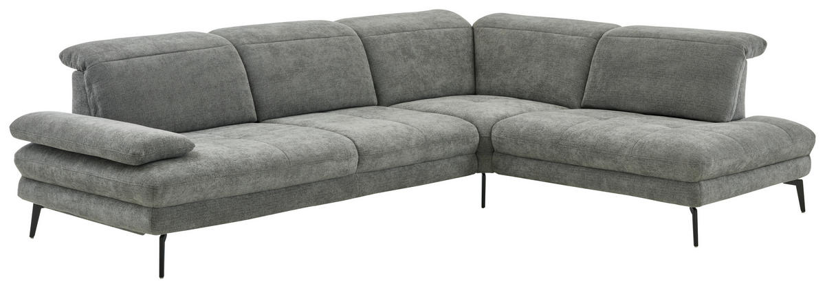 Colțar, textil, gri - negru/gri, Design, metal/textil (311/235cm) - Beldomo Style